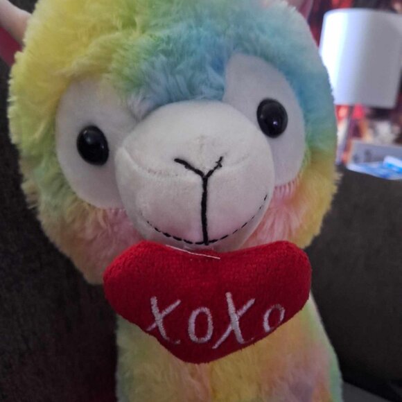 Rainbow Colored Llama Plush xoxox - Picture 1 of 3